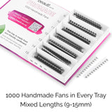 Promade Lashes Volume Fans Tray 1000 Mixed Lash Extensions NZ